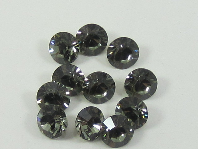 pp02 (.9-1.0mm) 1 Gross BLACK DIAMOND POINTED BACK European Rhinestones